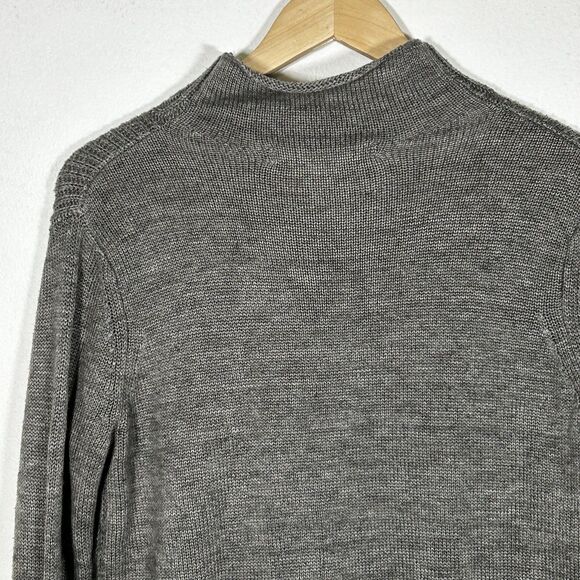 Project Nadaam Sweater Size Medium Gray High Low Hem Mock Neck Knit Minimalist - Picture 9 of 9